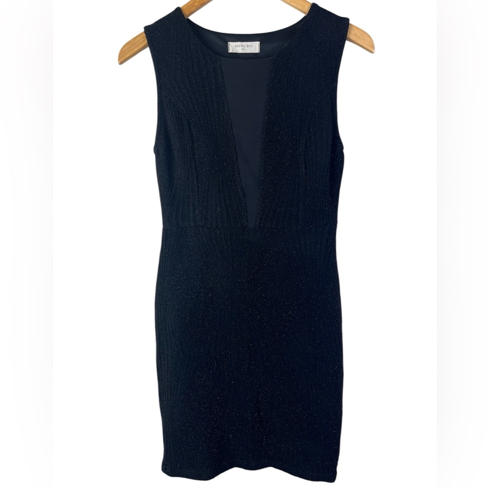 Sophie Rue - Sparkly Black Bodycon Dress Lg (fits like med) Stretch Cocktail